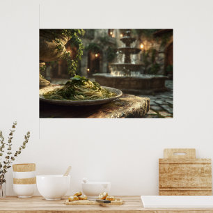 Spaghetti with Broccoli Rabe Poster