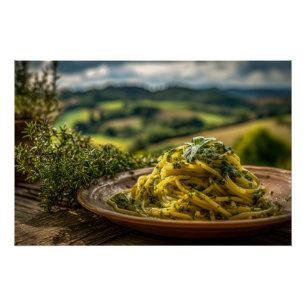 Spaghetti with Fresh Herbs Poster