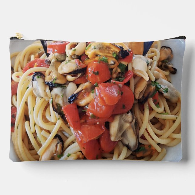 Spaghetti with Mussels & Cherry Tomatoes Food Pouc Accessory Pouch (Front)