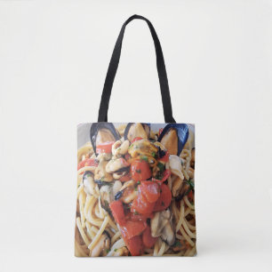 Spaghetti with Mussels & Cherry Tomatoes Italian T Tote Bag