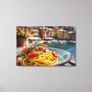 Spaghetti with Sardines and Fennel Canvas Print