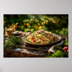 Spaghetti with Sardines and Fennel Poster