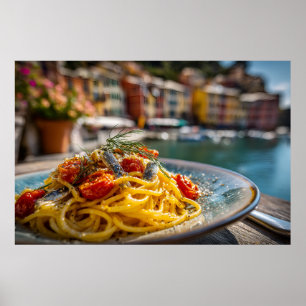 Spaghetti with Sardines and Fennel Poster