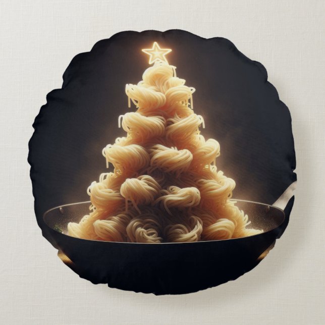 Spaghetti Wonderland Round Cushion (Front)