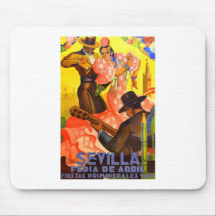Spain 1949 Seville April Fair Poster Mouse Mat