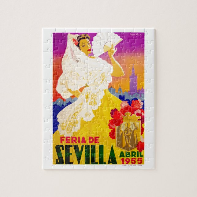 Spain 1955 Seville April Fair Poster Jigsaw Puzzle (Vertical)