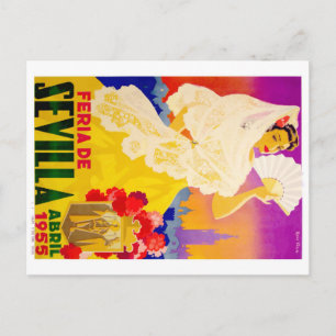 Spain 1955 Seville April Fair Poster Postcard