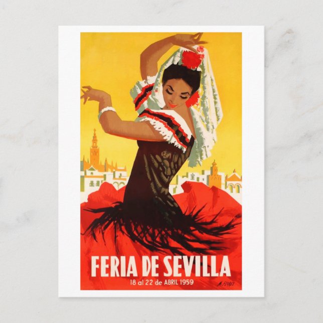 Spain 1959 Seville April Fair Poster Postcard (Front)