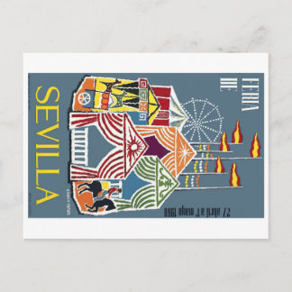 Spain 1960 Seville Festival Poster Postcard