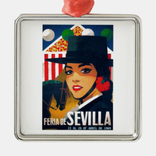 Spain 1969 Seville April Fair Poster Metal Tree Decoration