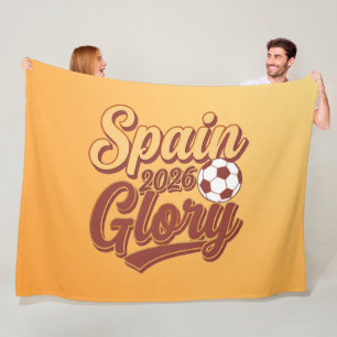 Spain 2026 Glory Vintage Soccer Fleece Blanket