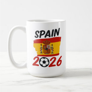 Spain 2026 Soccer Fan Design with Flag Colours Coffee Mug