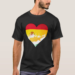 Spain and Cypriot Heart Heritage Flag T-Shirt