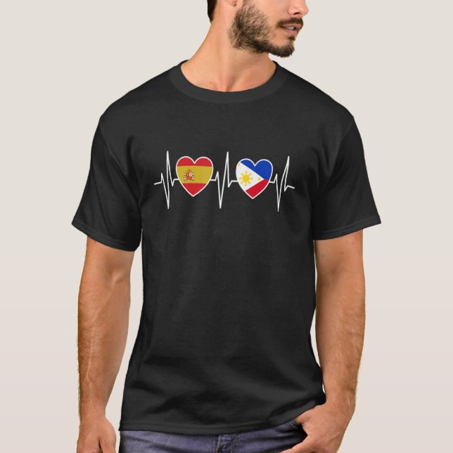 Spain And Philippines Philippine Flag Flags T-Shirt (Front)