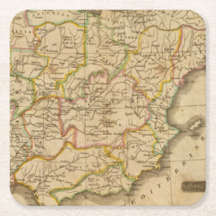 Spain and Portugal 4 Square Paper Coaster