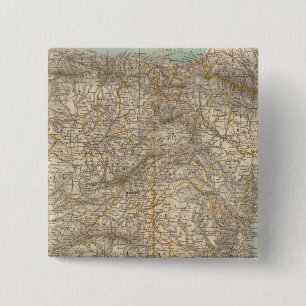 Spain And Portugal Atlas Map 15 Cm Square Badge