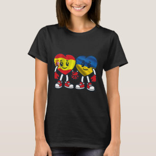 Spain And Ukraine Hearts Friendship T-Shirt