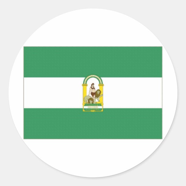 Spain Andalucia Flag Classic Round Sticker (Front)