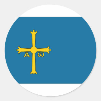 Spain Asturias Flag Classic Round Sticker