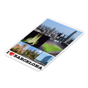 Spain - Barcelona - I Love - Magnet