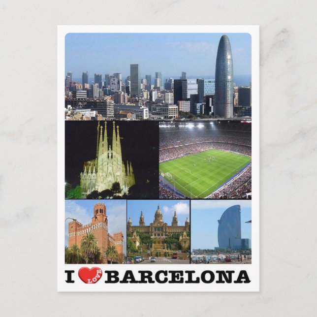 Spain - Barcelona - I Love - Postcard (Front)