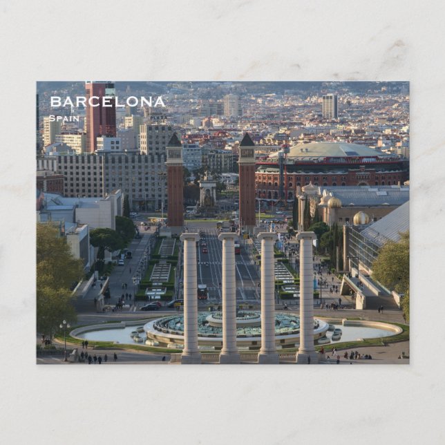 Spain Barcelona Vintage Travel Tourism Add Postcar Postcard (Front)