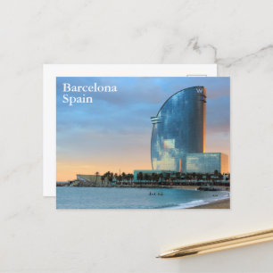 Spain Barcelona Vintage Travel Tourism Add  Postcard
