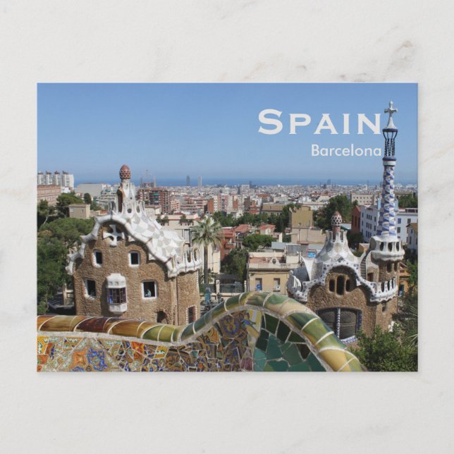 Spain Barcelona Vintage Travel Tourism Add Postcard (Front)