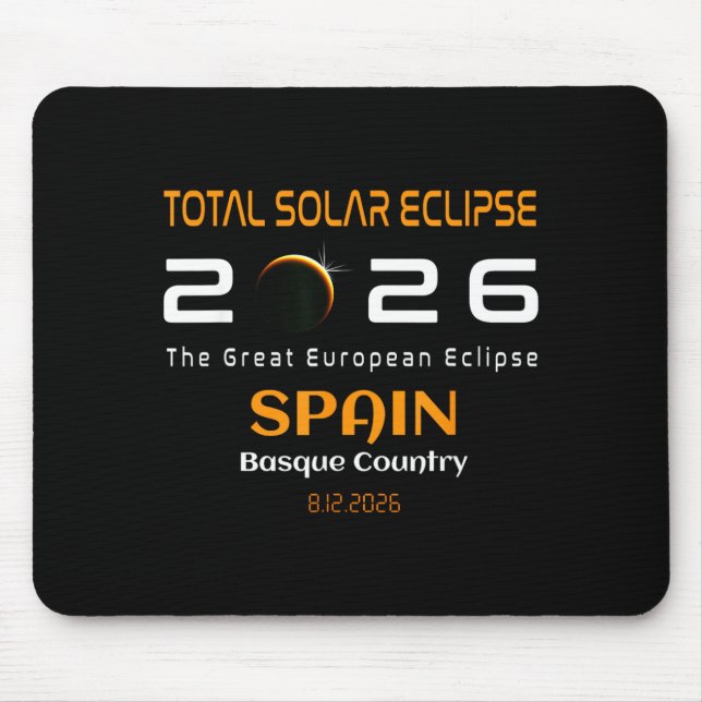 Spain Basque Country Total Solar Eclipse August Mouse Mat (Front)
