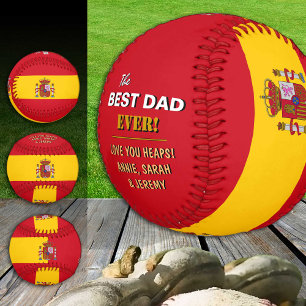Spain Best Dad, patriotic, Spanish Flag Baseball
