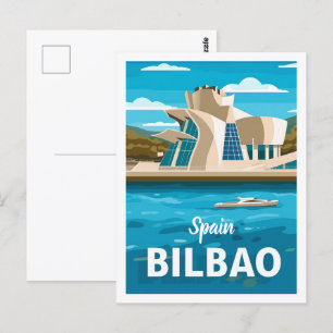 Spain Bilbao Vintage Famous Travel Place Postcard