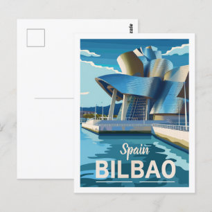 Spain Bilbao Vintage Famous Travel Place Postcard