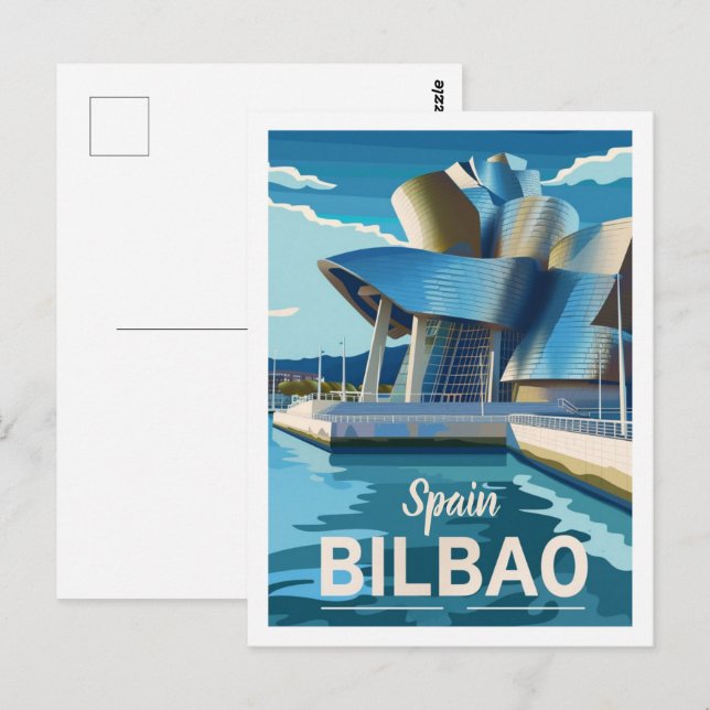 Spain Bilbao Vintage Famous Travel Place Postcard (Front/Back)