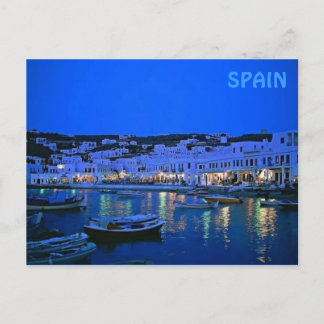 spain blue postcard