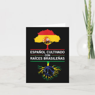 Spain Brazil Flags Heritage Gift Expat Fans Card