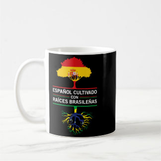 Spain Brazil Flags Heritage Gift Expat Fans Coffee Mug