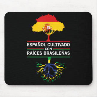 Spain Brazil Flags Heritage Gift Expat Fans Mouse Mat
