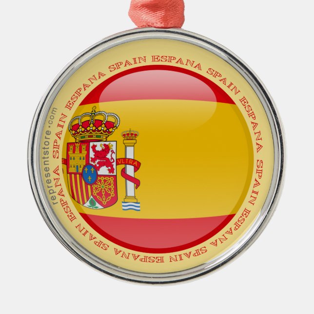 Spain Bubble Flag Metal Tree Decoration (Front)