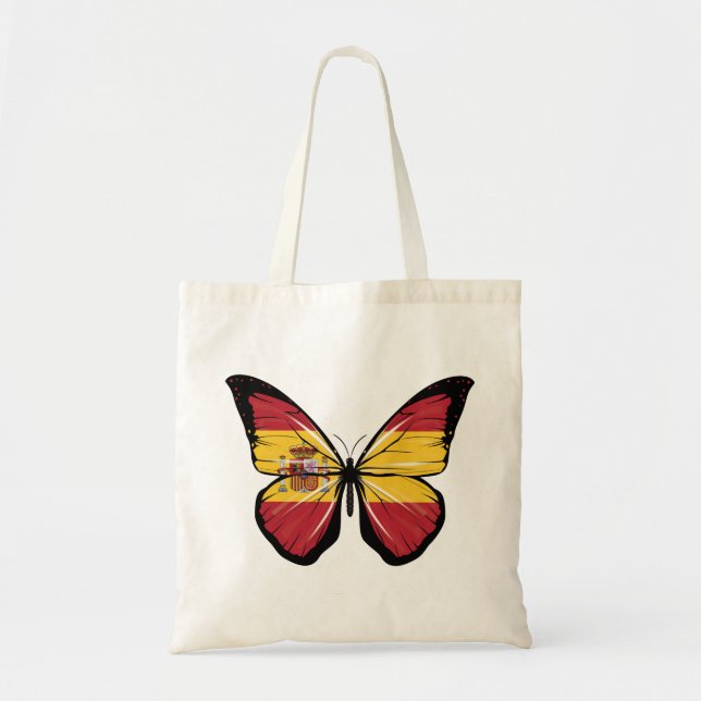 Spain Butterfly Flag Tote Bag (Front)