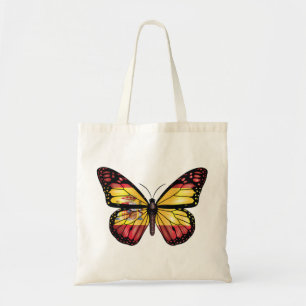 Spain butterfly monarch flag tote bag