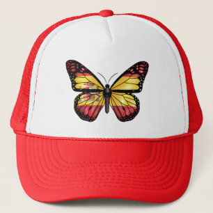 Spain butterfly monarch flag trucker hat