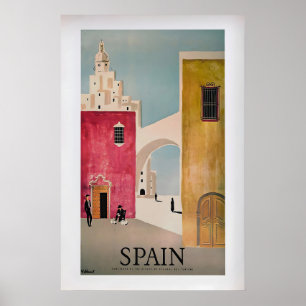 Spain by Bernard Villamot  Vintage Travel Poster 1