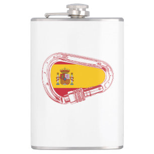 Spain Carabiner Flag Hip Flask