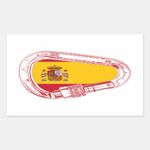 Spain Carabiner Flag Rectangular Sticker