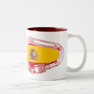 Spain Carabiner Flag Two-Tone Coffee Mug