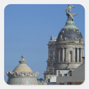 Spain, Catalonia, Barcelona. Barcelona roof top 2 Square Sticker