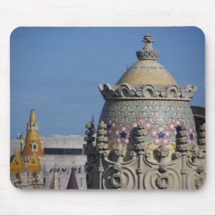 Spain, Catalonia, Barcelona. Barcelona roof top Mouse Mat