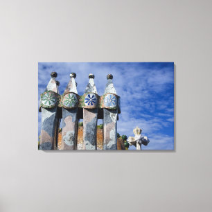 Spain, Catalonia, Barcelona. Casa Batllo (1906). 2 Canvas Print