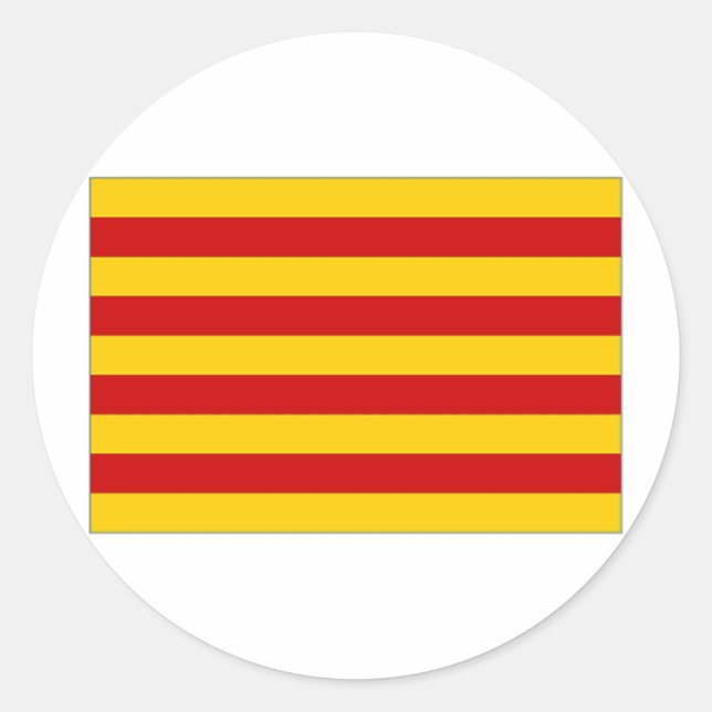 Spain Catalonia Flag Classic Round Sticker (Front)