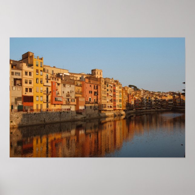 Spain. Catalonia. Gerona. Houses on the Onyar Poster (Front)